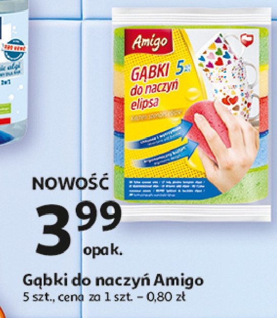 Gąbki do naczyń Amigo promocja w Auchan