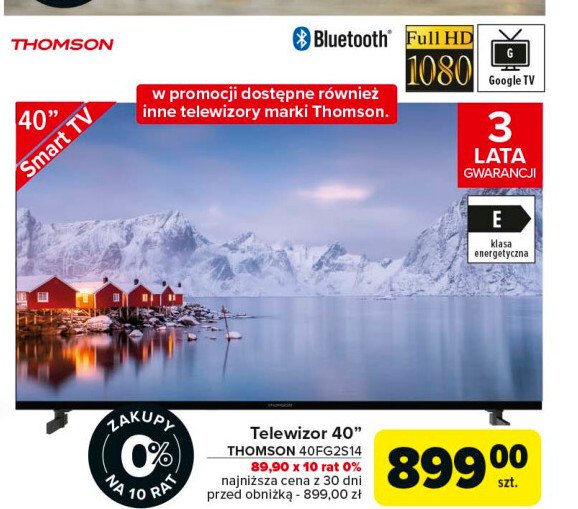 Telewizor 40" 40fg2s14 Thomson promocja w Carrefour