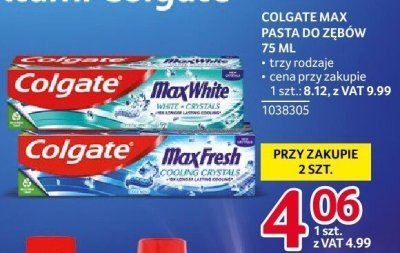 Pasta do zębów Colgate Max 75 ml promocja w Selgros
