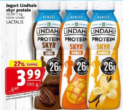 Jogurt Lindahls skyr protein różne smaki promocja w Prim Market