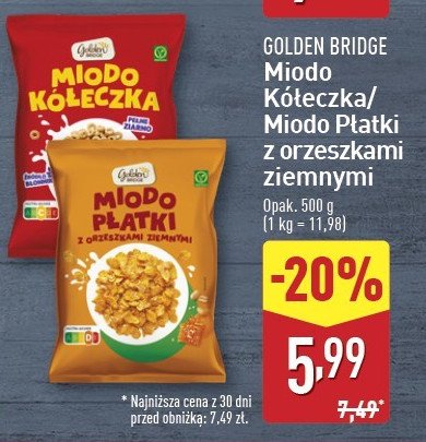 Płatki miodo płatki GOLDEN BRIDGE promocja w Aldi