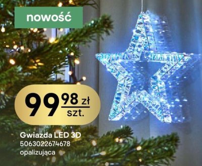 Gwiazda LED 3D opalizująca promocja w Castorama