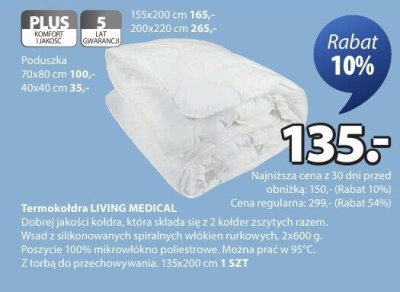 Termokołdra LIVING MEDICAL promocja w Jysk
