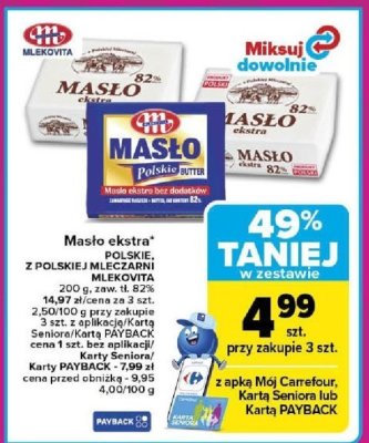 Masło ekstra polskie, z polskiej mleczarni promocja w Carrefour