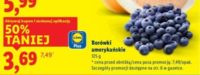 Borówki amerykańskie 125 g promocja w Lidl