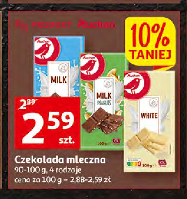 Czekolada mleczna Auchan promocja