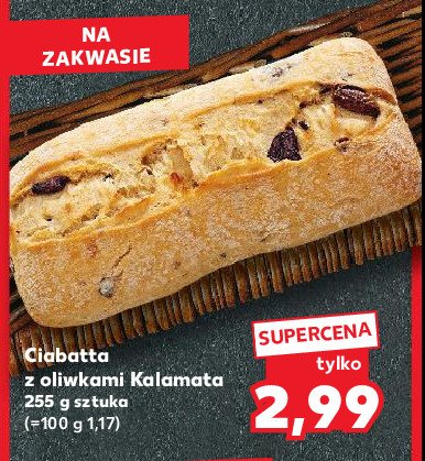 Chleb ciabattowy z oliwkami promocja w Kaufland
