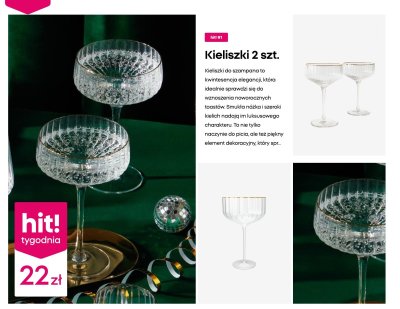 Kieliszki do szampana 2 szt. promocja w Pepco