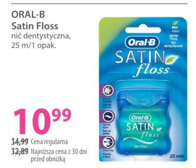 Nić ORAL-B Satin Floss nić dentystyczna, 25 m/1 opak. promocja w Hebe