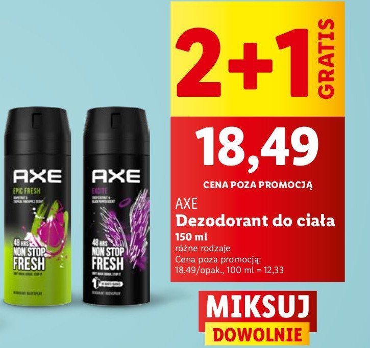 Dezodorant Axe epic fresh promocja w Lidl