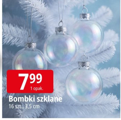 Bombki szklane 16 szt, 3,5 cm promocja w Leclerc