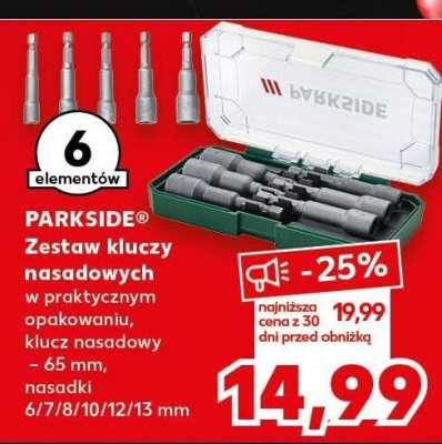 Zestaw kluczy nasadowych PARKSIDE 6 elementów, nasadki 6/7/8/10/12/13 mm promocja w Kaufland
