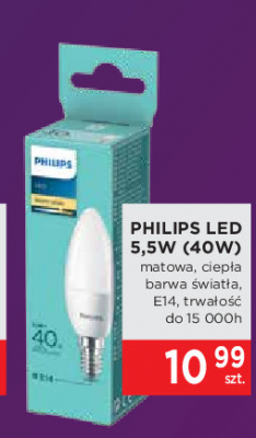 Żarówka led e14 5.5w świeczka barwa ciepła Philips promocja