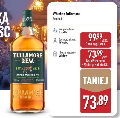 Whiskey Tullamore 1l promocja w Aldi