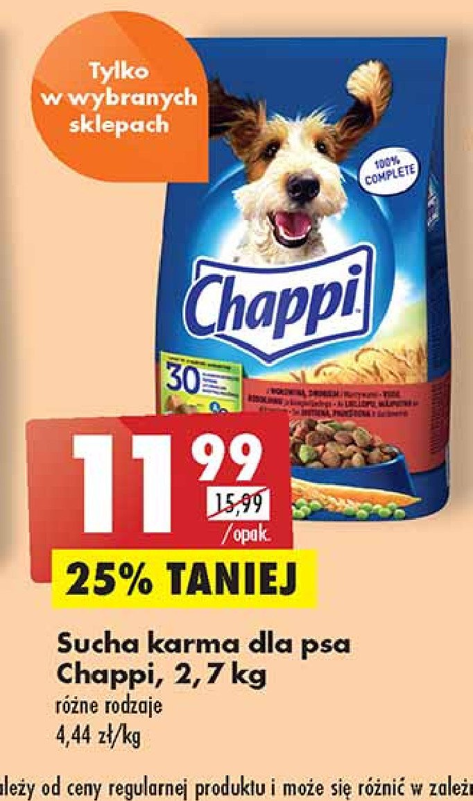 Karma dla psa wołowina + drób + warzywa Chappi promocja