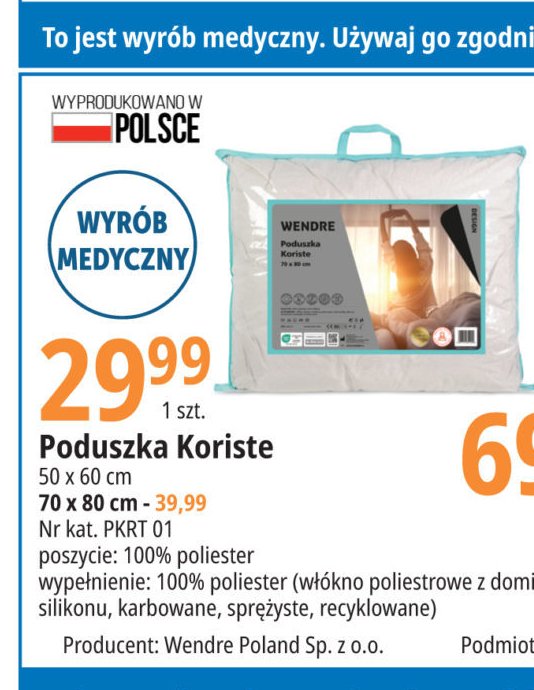 Poduszka koriste 50 x 60 cm Wendre promocja