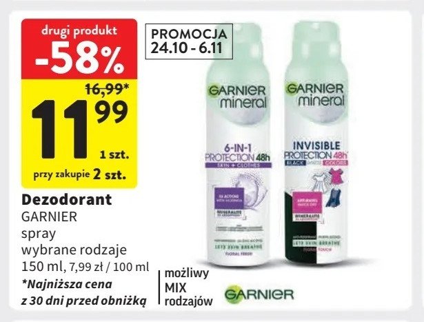 Dezodorant floral touch Garnier mineral invisible protection promocja