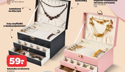 Szkatułka na biżuterię, 2 kolory promocja w Netto
