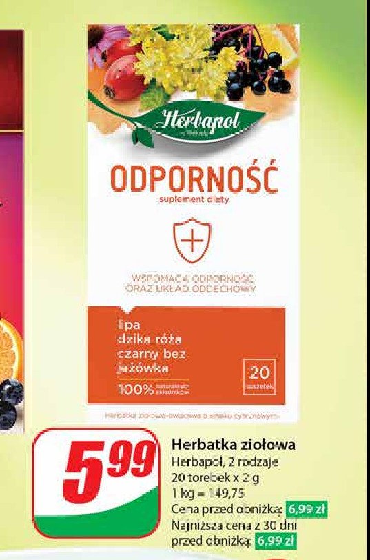 Herbata odporność Herbapol promocja w Dino