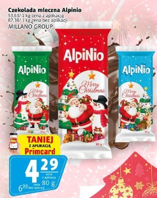 Czekolada mleczna Alpinio MILLANO GROUP promocja w Prim Market