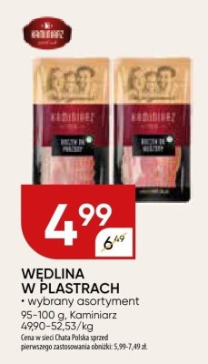 Wędlina w plastrach wybrany asortyment Kaminiarz promocja w Chata Polska