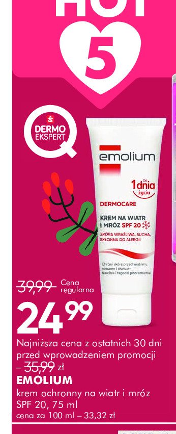 Krem wiatr i mróz Emolium dermocare promocja w Super-Pharm