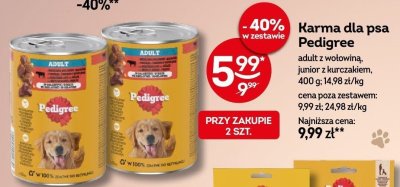 Karma dla psa Pedigree junior z kurczakiem 400g promocja w Żabka