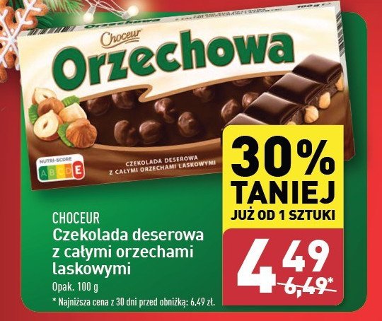 Czekolada deserowa z całymi orzechami laskowymi Choceur promocja w Aldi