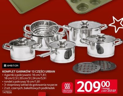 Komplet garnków 13 części Urban promocja w Selgros