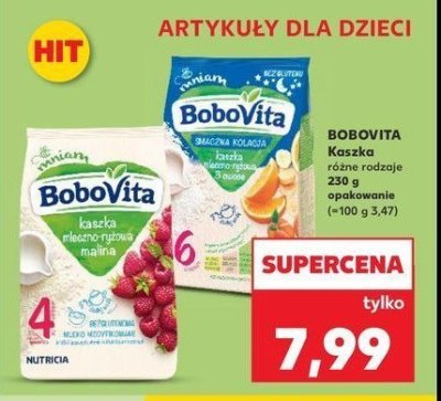 Kaszka mleczno-ryżowa 3 owoce Bobovita smaczna kolacja promocja