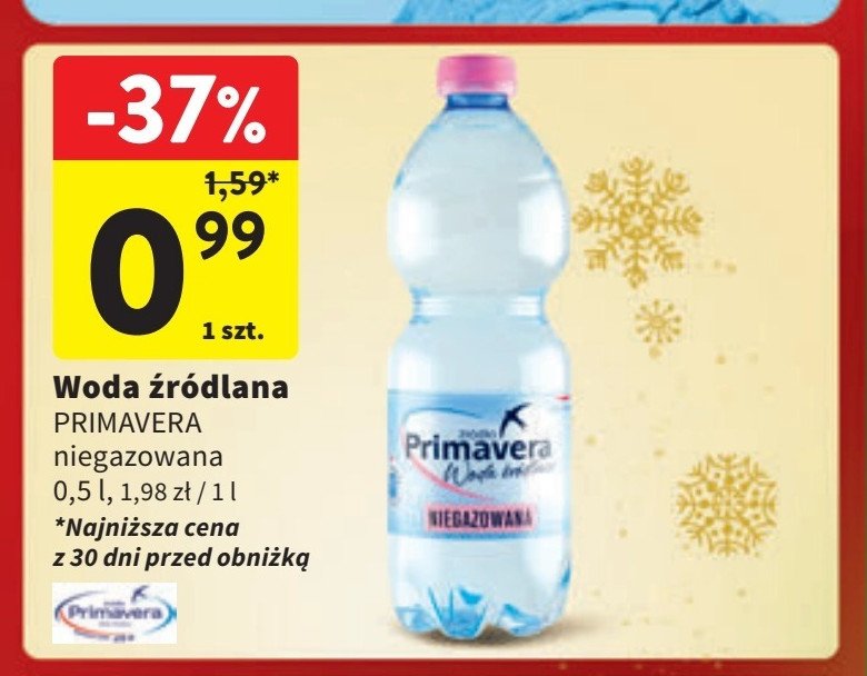 Woda niegazowana Primavera promocja w Intermarche