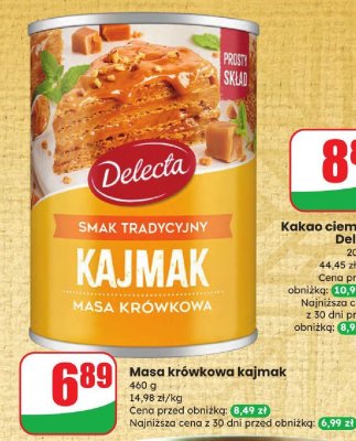 Masa krówkowa kajmak Delecta promocja w Dino