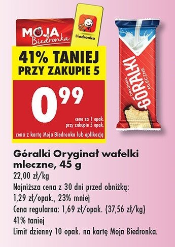 Wafelek mleczny Góralki promocja