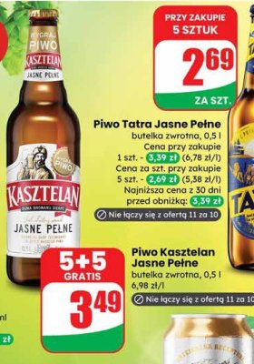 Piwo Kasztelan jasne pełne promocja w Dino