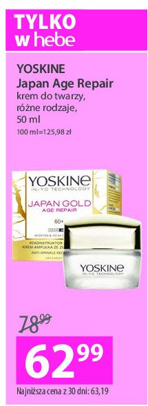 Krem do twarzy 60+ YOSKINE JAPAN GOLD AGE REPAIR promocja