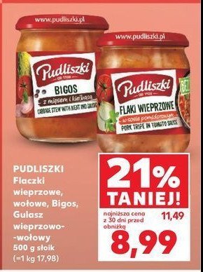 Flaczki wołowe Pudliszki promocja w Kaufland