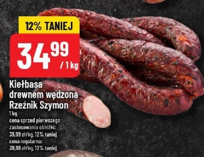 Kiełbasa drewnem wędzona Rzeźnik Szymon promocja w POLOmarket