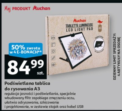 Podświetlana tablica do rysowania A3 Auchan promocja w Auchan
