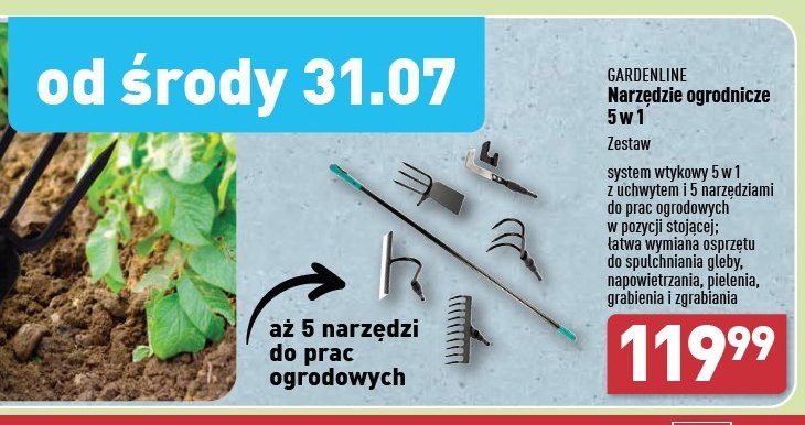 Narzędzie ogrodnicze 5w1 GARDEN LINE promocja