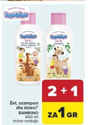 Żel i szampon dla dzieci Bambino 400 ml różne rodzaje promocja w Carrefour