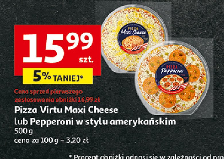 Pizza maxi cheese Virtu promocja