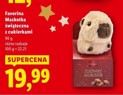 Maskotka Favorina Maskotka świąteczna z cukierkami promocja w Lidl