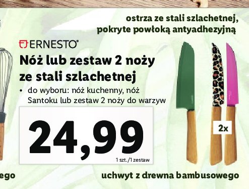 No偶e ze stali szlachetnej do warzyw Ernesto promocja