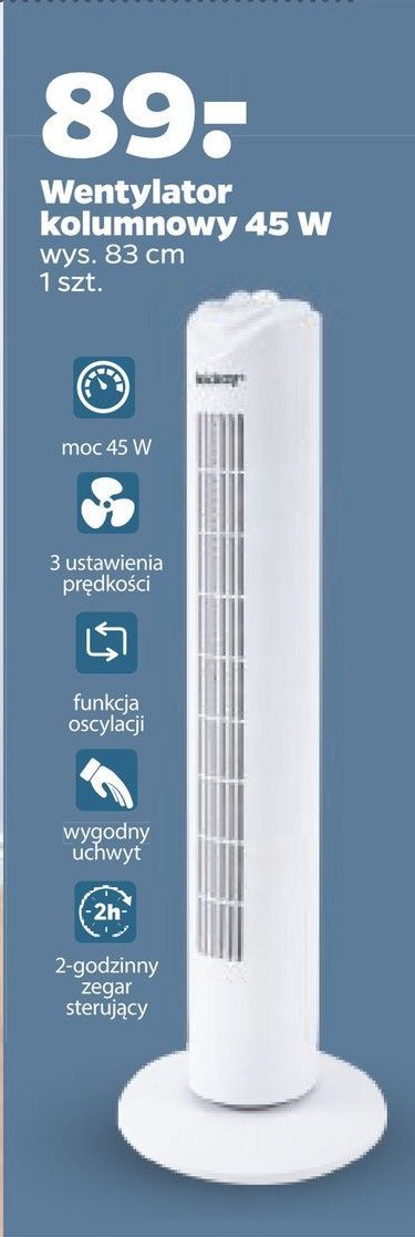 Wentylator kolumnowy 83 cm 45 w promocja