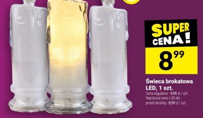Świeca brokatowa LED promocja w Twój Market