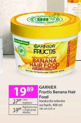 Maska do włosów banana Garnier fructis hair food promocja w Hebe