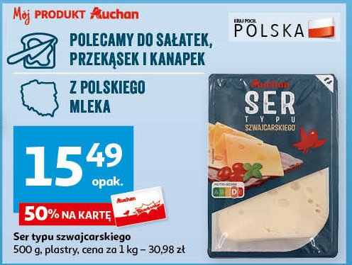 Ser typu szwajcarskiego Auchan różnorodne (logo czerwone) promocja