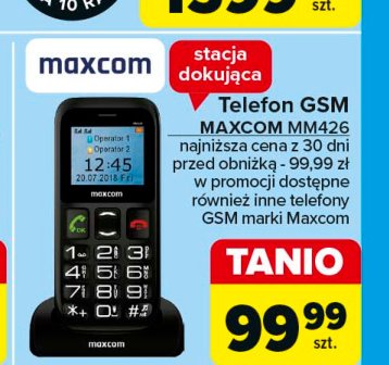 Telefon komórkowy mm426 czarny Maxcom promocja