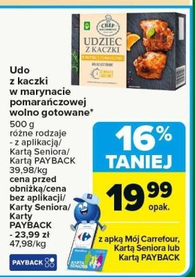 Udo z kaczki w marynacie pomarańczowej wolno gotowane CARREFOUR 500g - różne rodzaje promocja w Carrefour Market