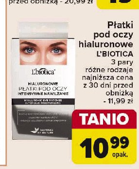 Płatki pod oczy hialuronowe L'biotica promocja